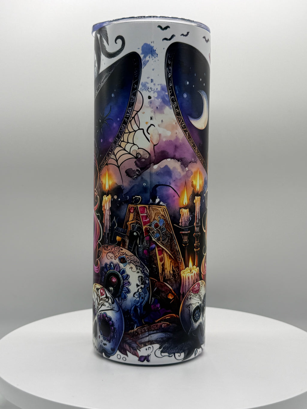 Stainless tumbler sugar skull lady