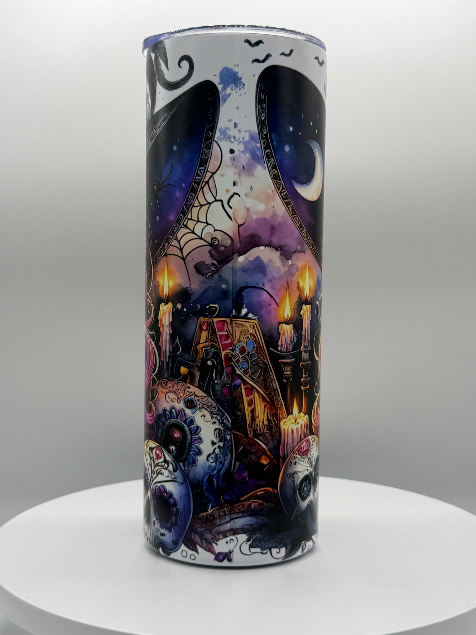 Stainless tumbler sugar skull lady