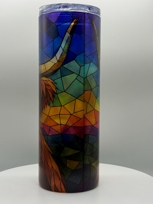 Glass printed tumbler Hyland Cow