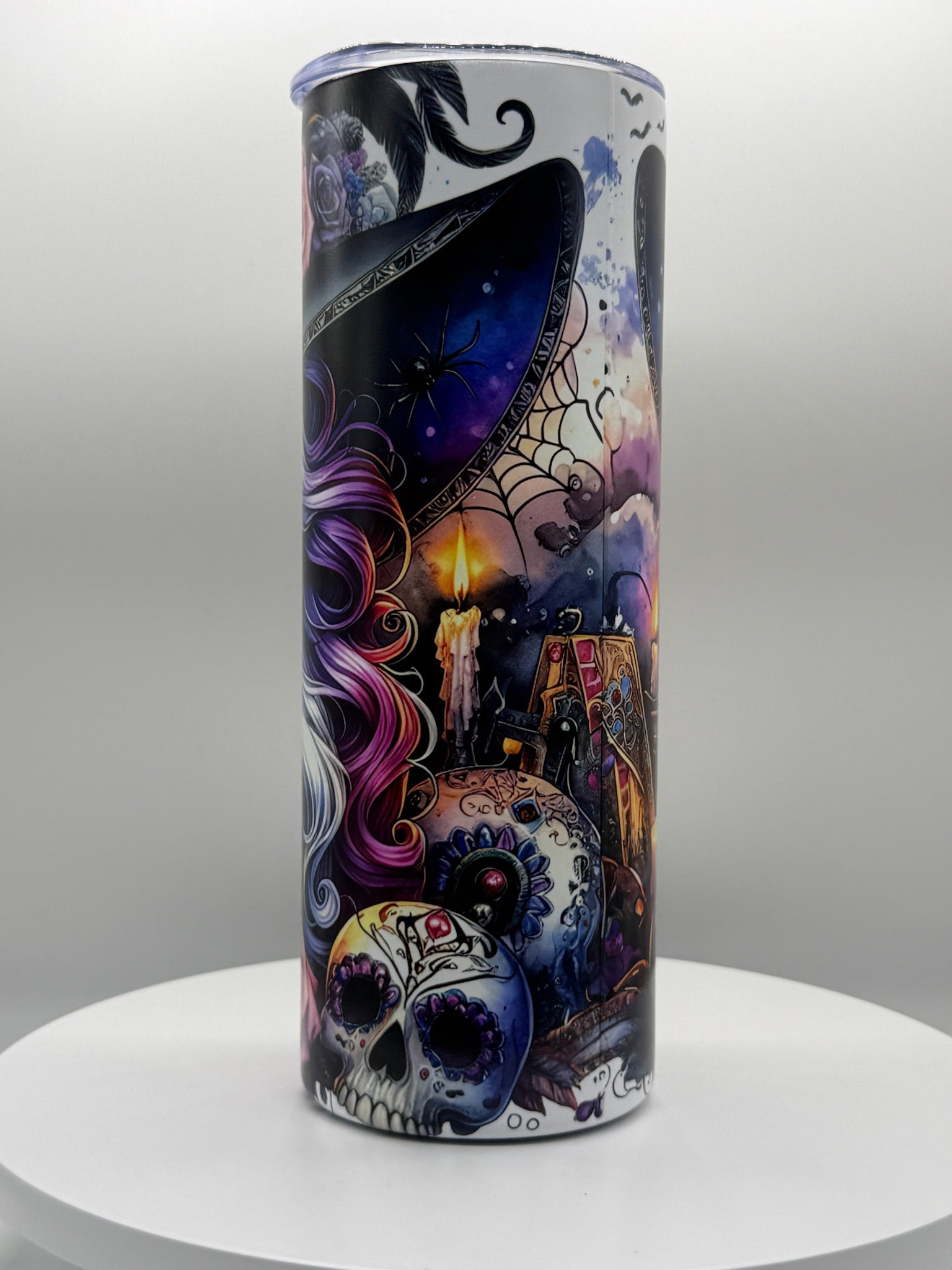 Stainless tumbler sugar skull lady