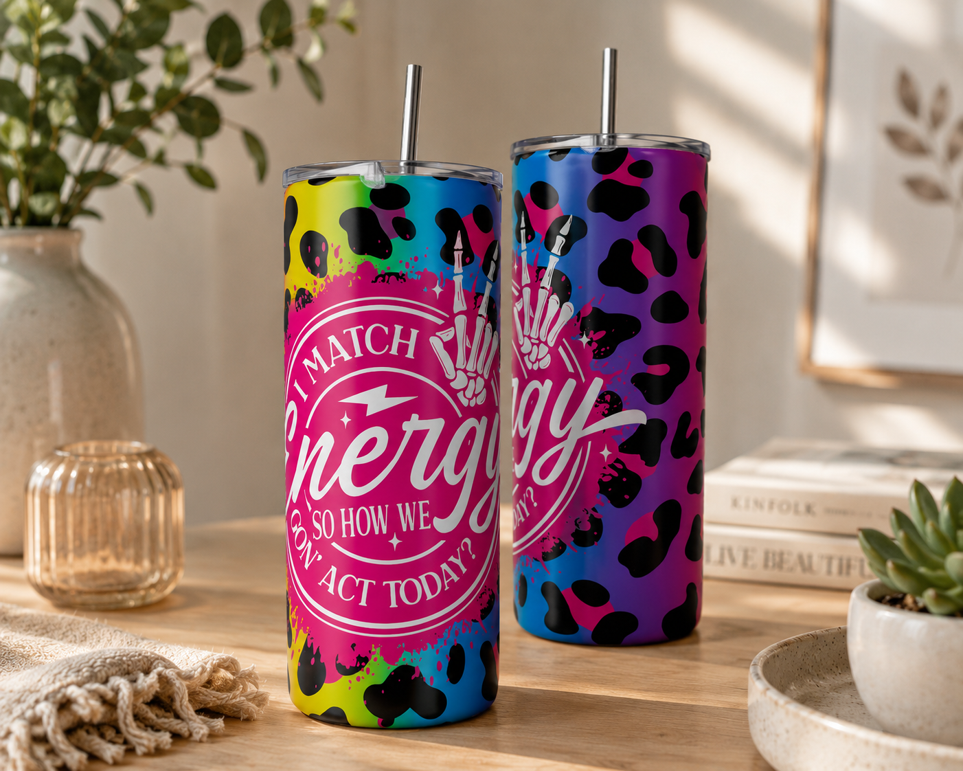 Stainless tumbler - I match energy
